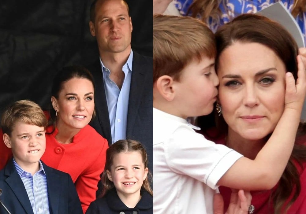 Kate Middleton junto com os três filhos