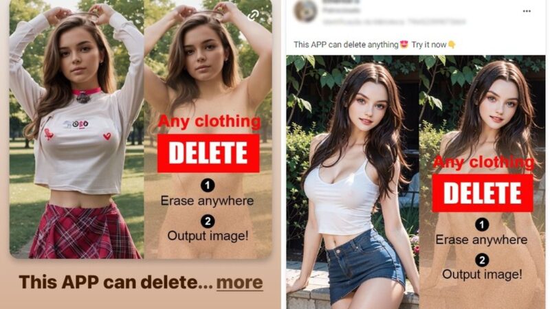 Instagram e Facebook mostram anúncios pagos de apps que prometem tirar roupa de pessoas em fotos